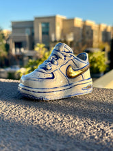 Load image into Gallery viewer, Baby AF1 Blue &amp; Gold Luster
